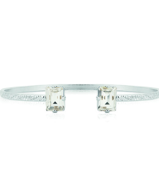 Mässingsarmband DIORA STUD CRYSTAL Rhodium