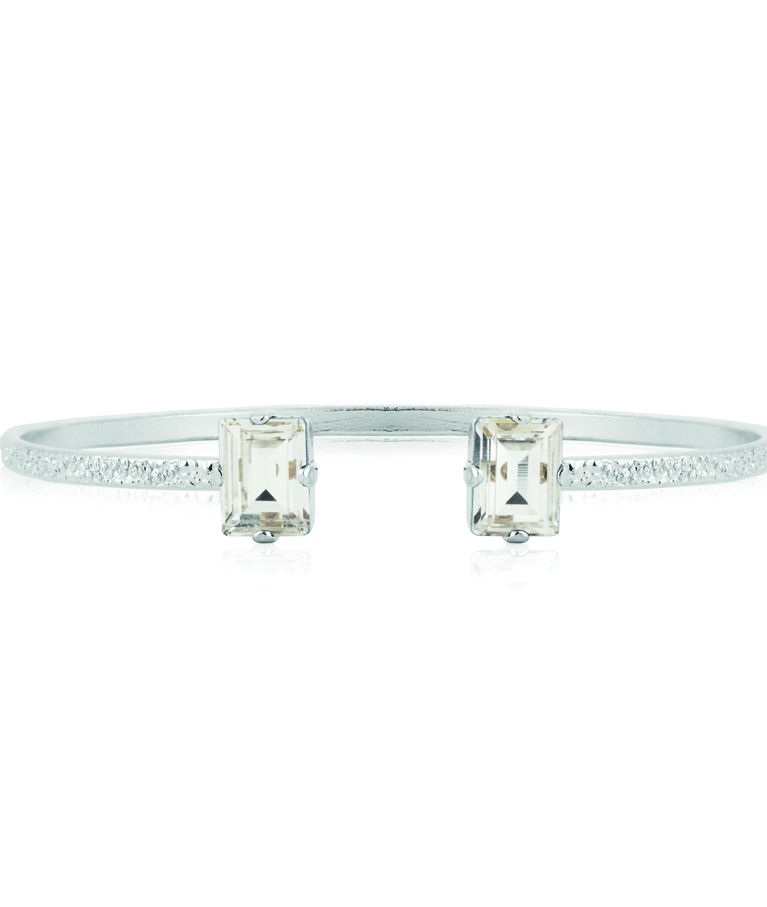 Mässingsarmband DIORA STUD CRYSTAL Rhodium