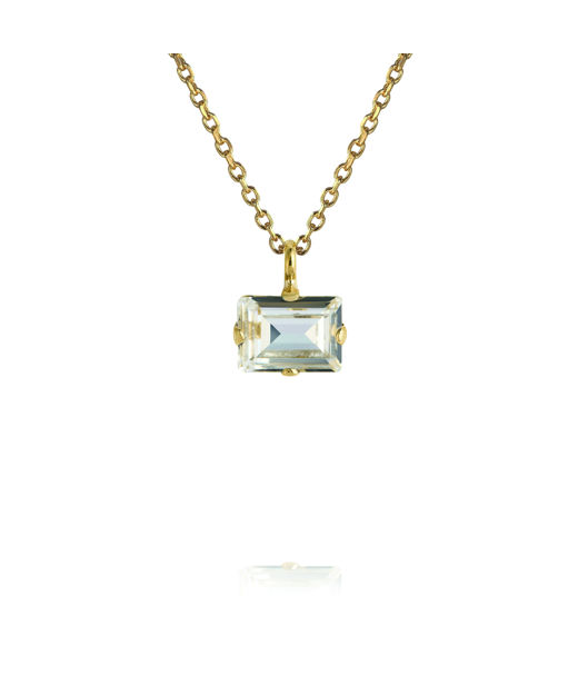 Mässinghalsband Diora Stud Crystal Gold