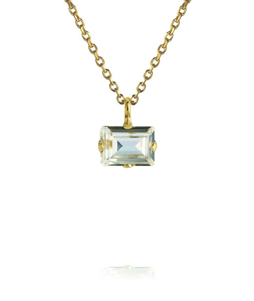 Mässinghalsband Diora Stud Crystal Gold