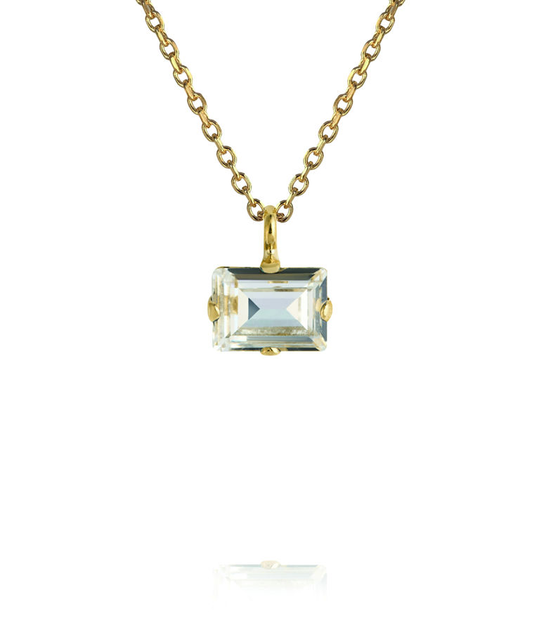 Mässinghalsband Diora Stud Crystal Gold