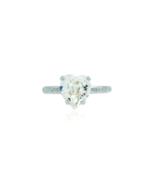 Mässingring Heart Crystal