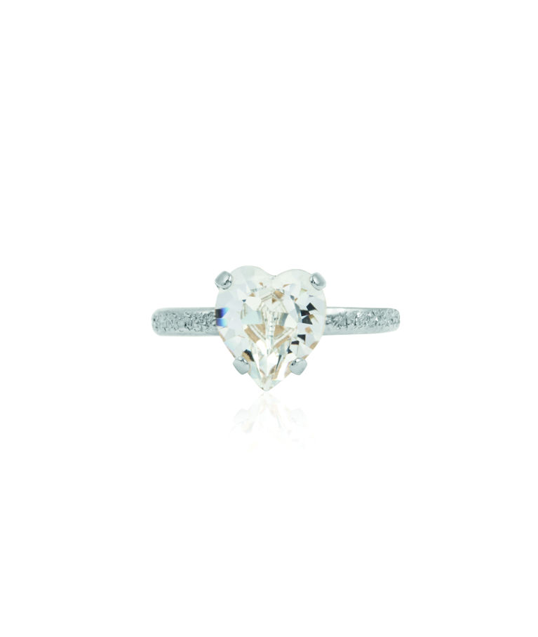 Mässingring Heart Crystal