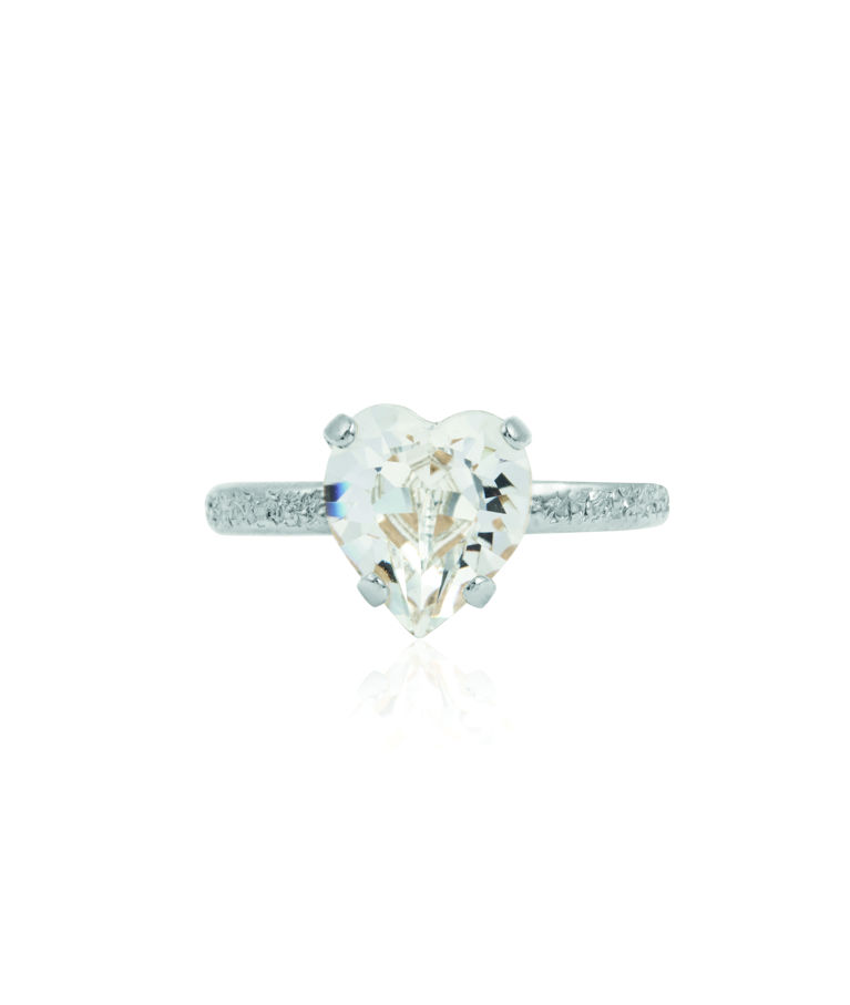Mässingring Heart Crystal