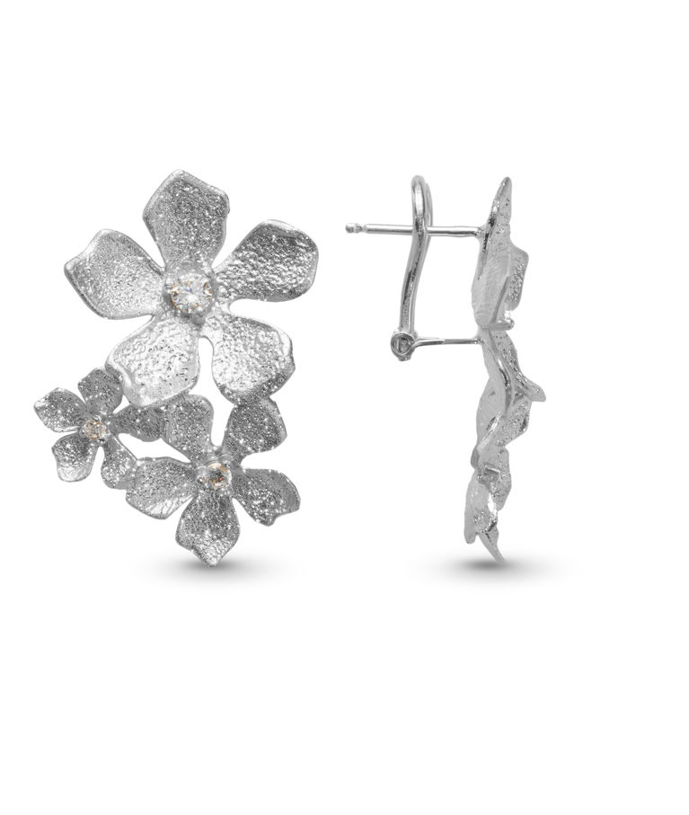 Silverörhänge Flower