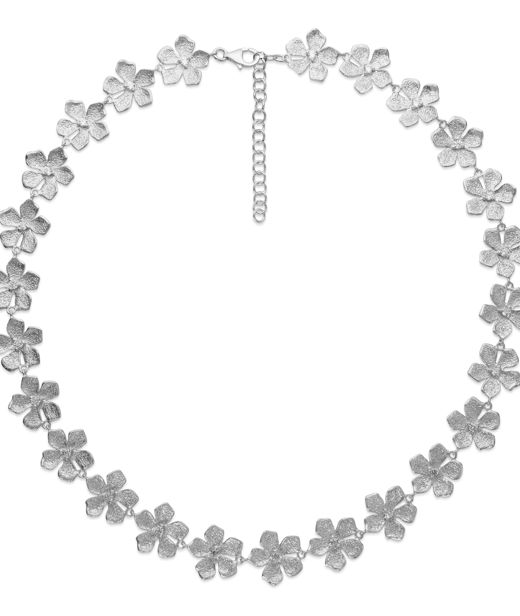 Silverhalsband Flower