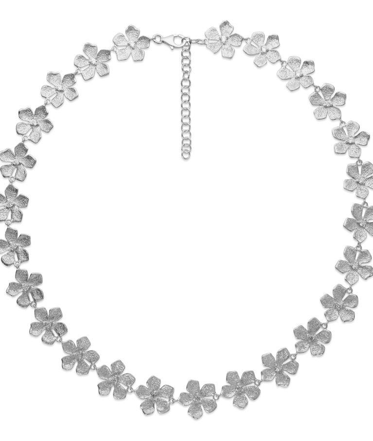 Silverhalsband Flower