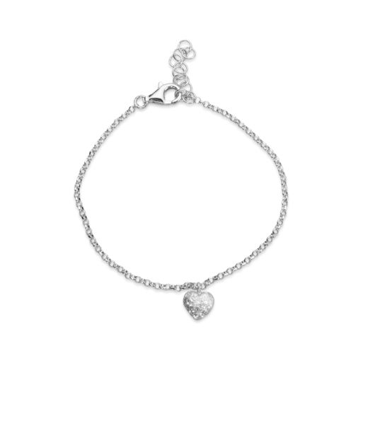 Silverarmband Stardust Heart 8mm rhod