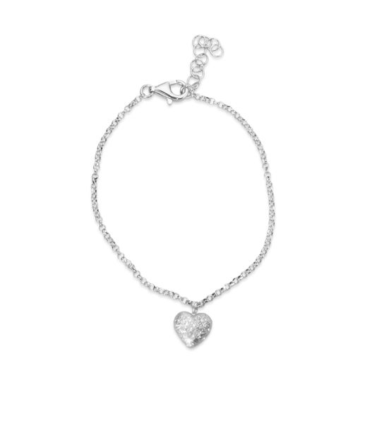 Silverarmband Stardust Heart 10mm rhod