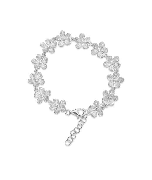 Silverarmband Flower rhod