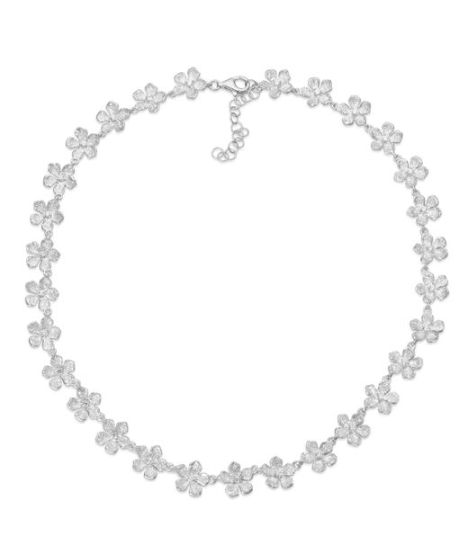 Silverhalsband Flower rhod