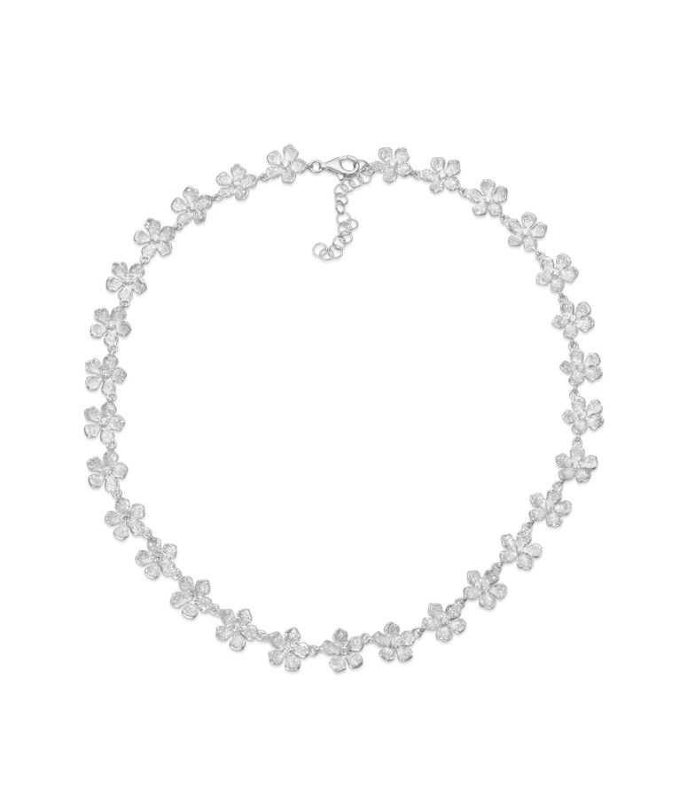 Silverhalsband Flower rhod