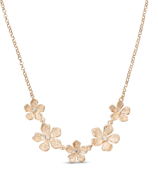 Silverhalsband 5 Flowers fg