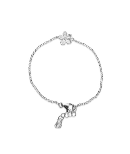 Silverarmband Flower rhod