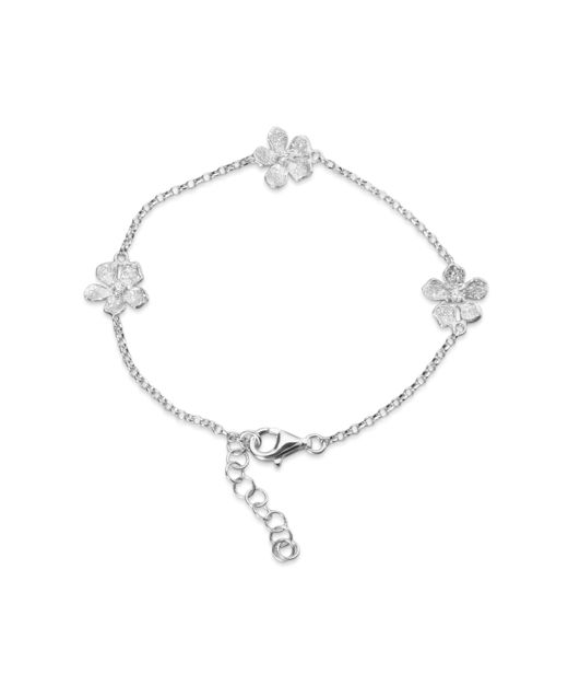 Silverarmband Flowers rhod