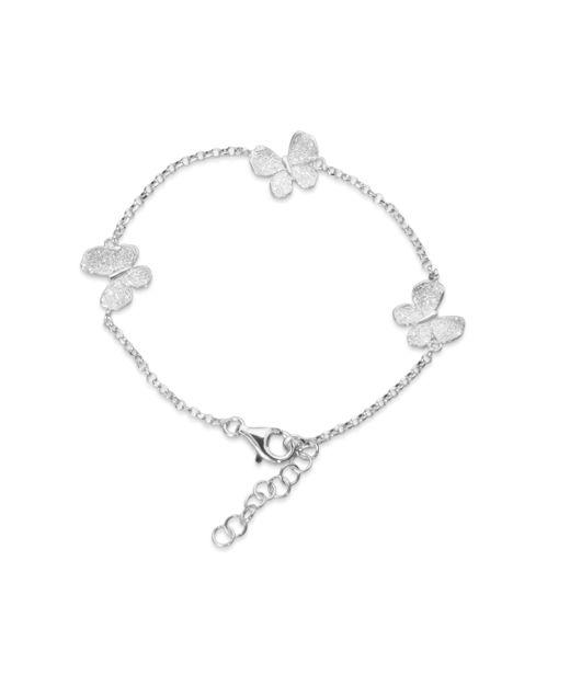 Silverarmband Triple Butterfly rhod