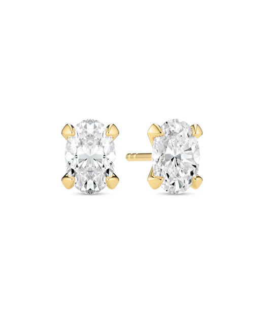 14k gg örhänge Grace Ovale 1,00ct LAB