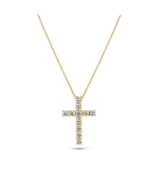 14k gg halsband Alba Croce 0,64ct LAB