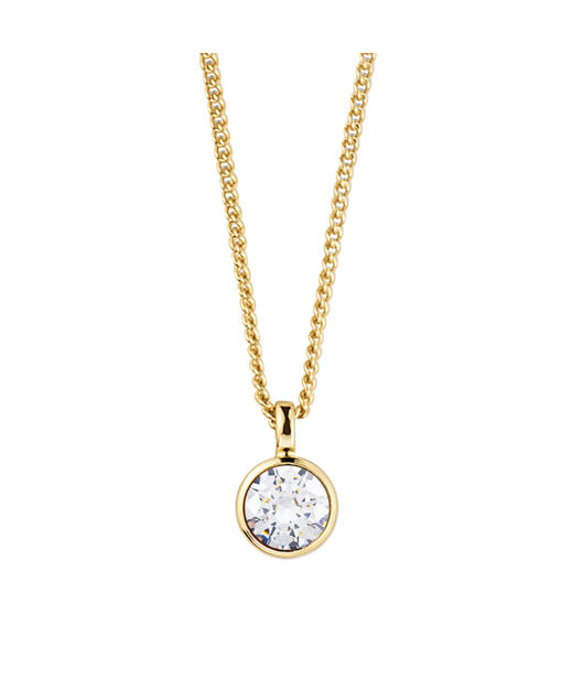 Mässinghalsband Ette Crystal gold
