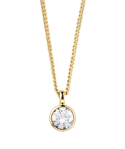 Mässinghalsband Ette Crystal gold