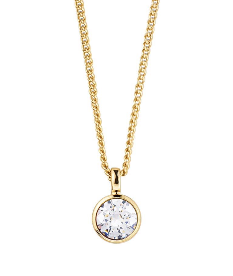 Mässinghalsband Ette Crystal gold