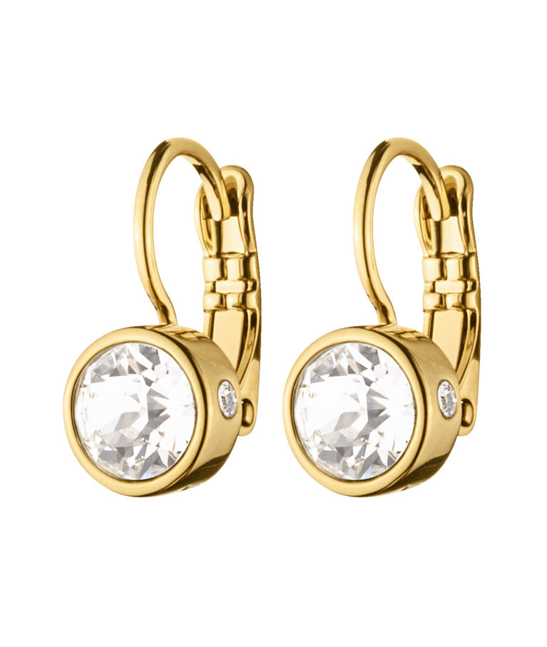 Mässingörhänge Madu Crystal gold