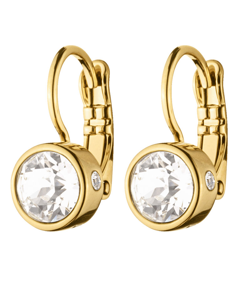 Mässingörhänge Madu Crystal gold