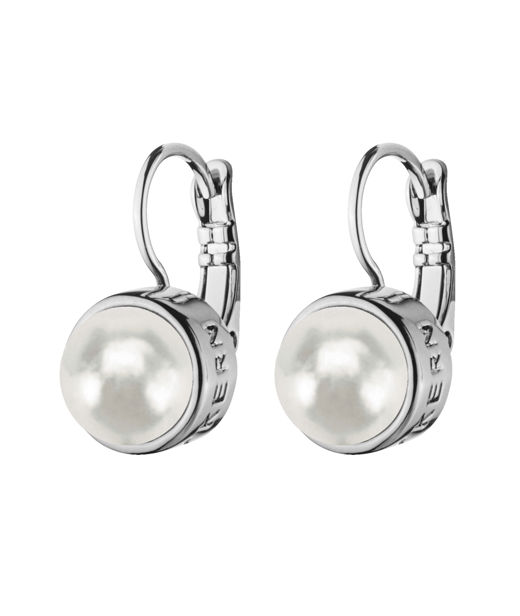Mässingörhänge Lulu White Pearl
