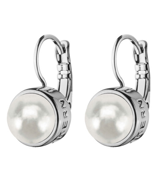 Mässingörhänge Lulu White Pearl