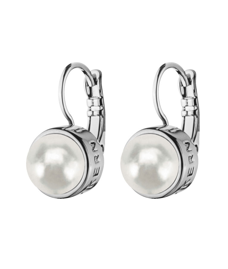 Mässingörhänge Lulu White Pearl