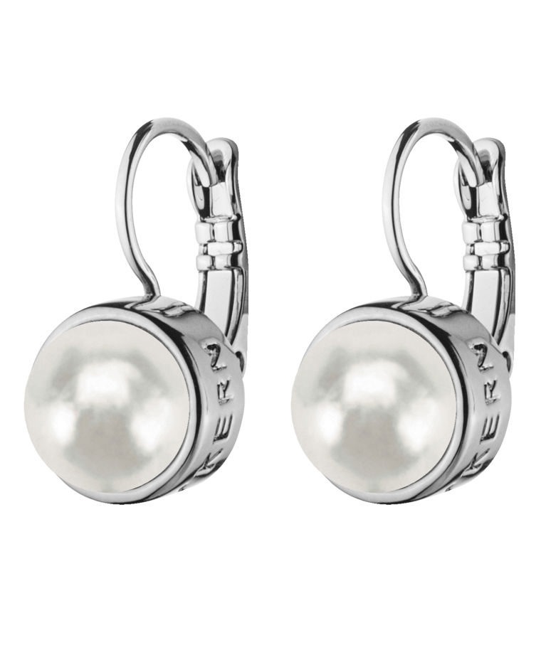 Mässingörhänge Lulu White Pearl