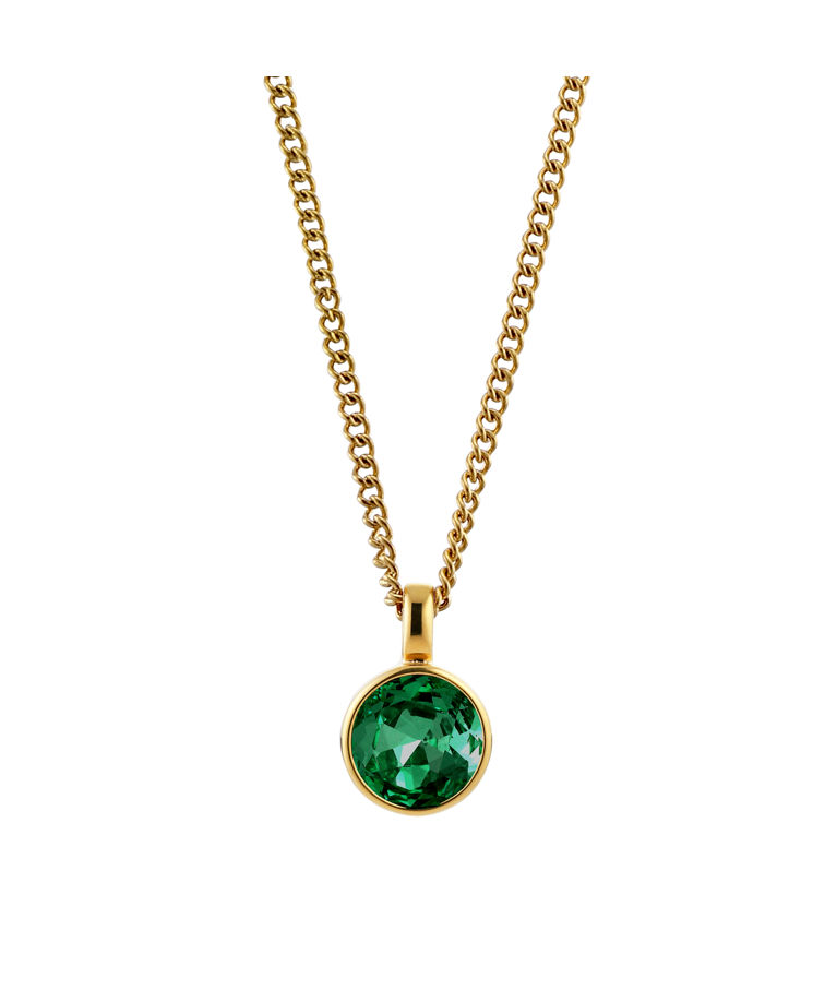 Mässinghalsband Ette Green gold