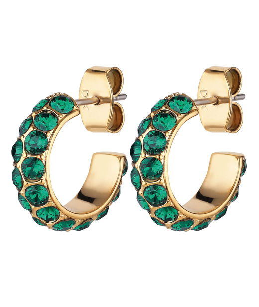 Mässingörhänge Heidi Emerald Green gold