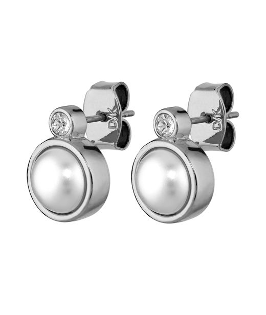 Mässingörhänge London White Pearl