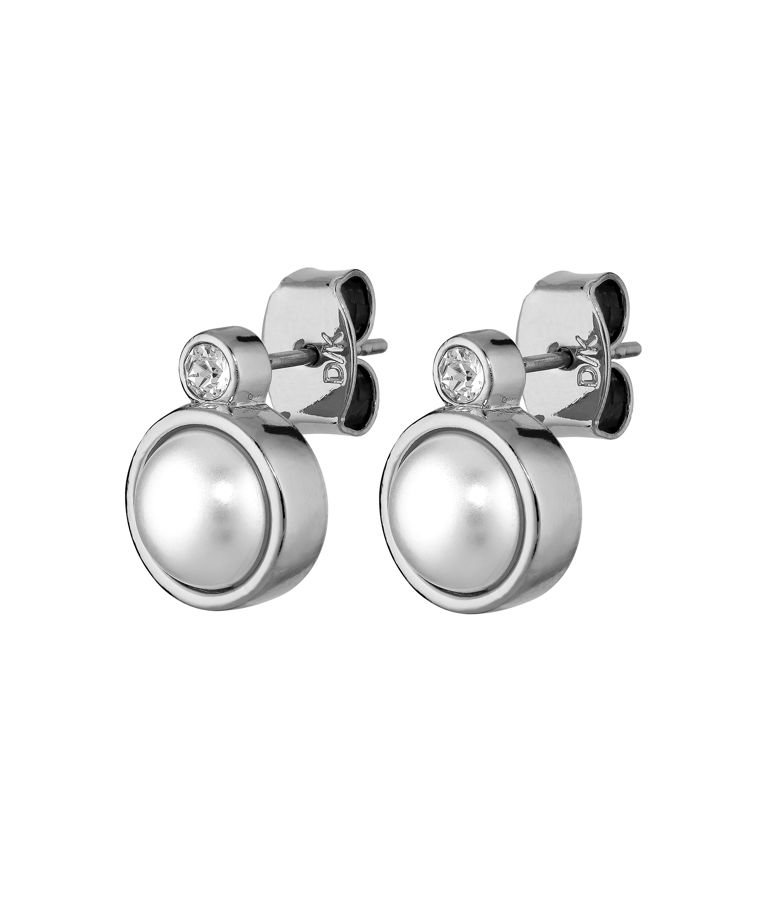 Mässingörhänge London White Pearl