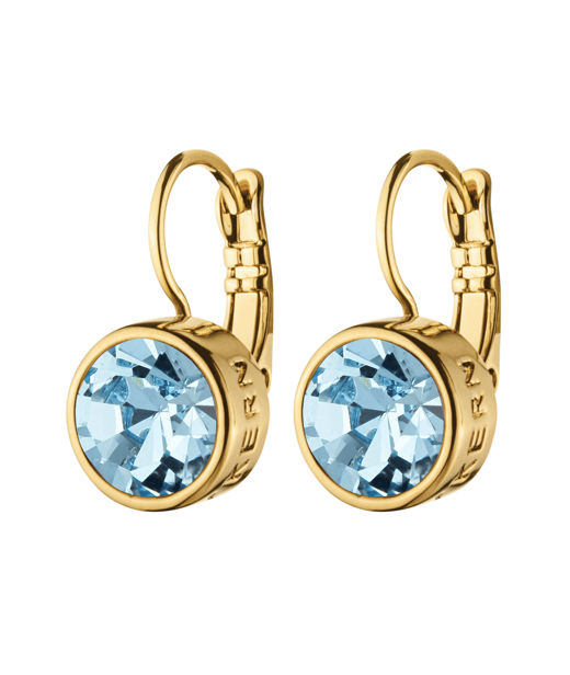 Mässingörhänge Louise Aqua gold