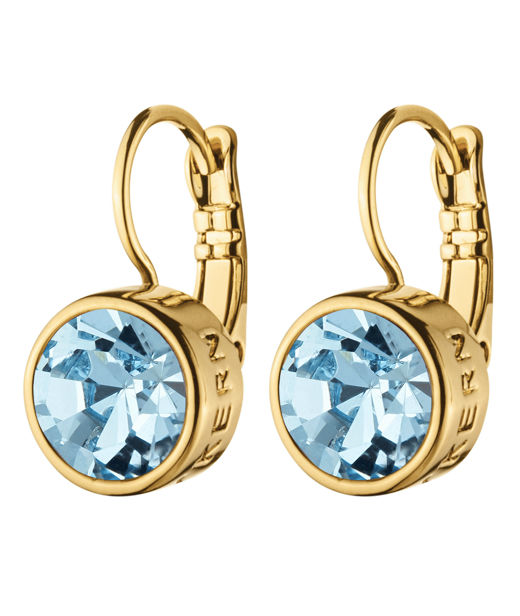 Mässingörhänge Louise Aqua gold