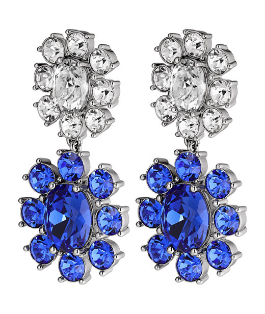Mässingörhänge Lina Sapphire/Crystal