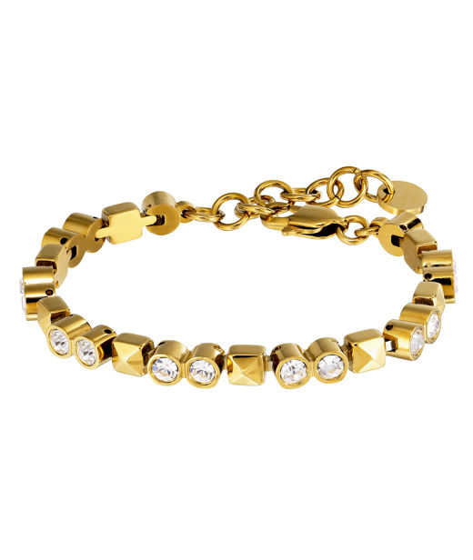 Stålarmband Rockstud Crystal Gold
