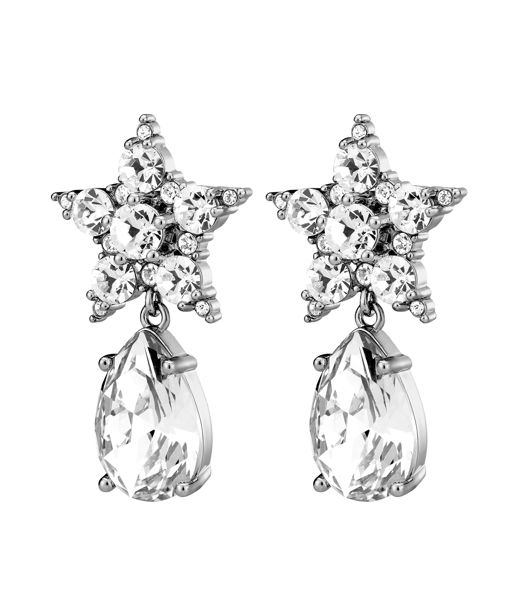 Mässingörhänge Hydra Crystal