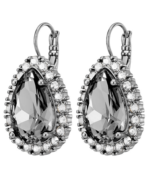 Mässingörhänge Fiora Grey Crystal