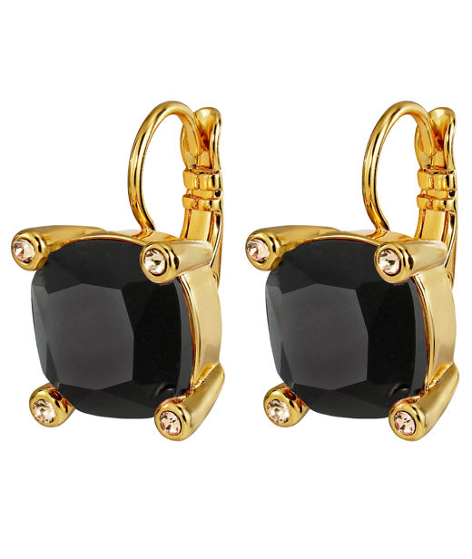 Mässingörhänge Tana Black gold