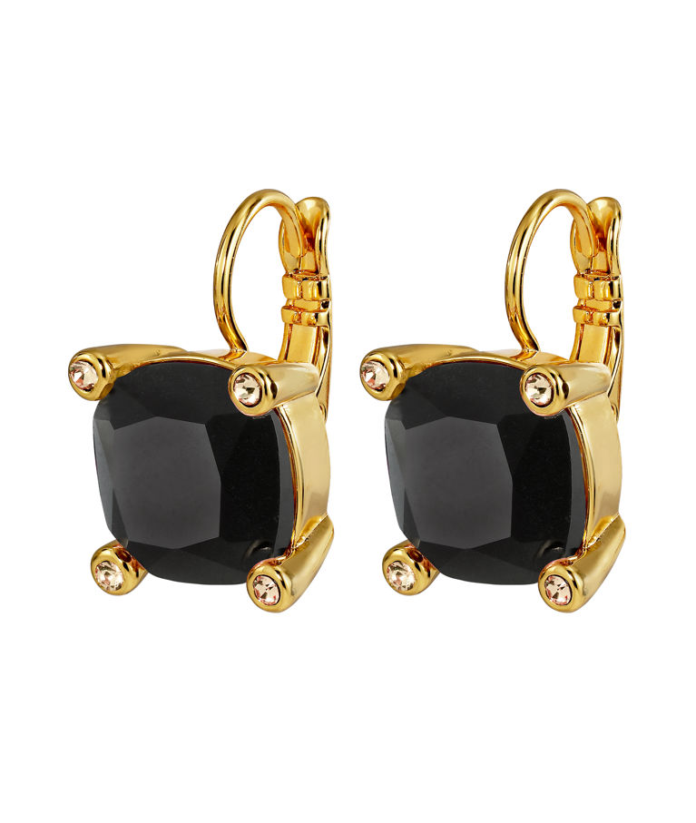 Mässingörhänge Tana Black gold