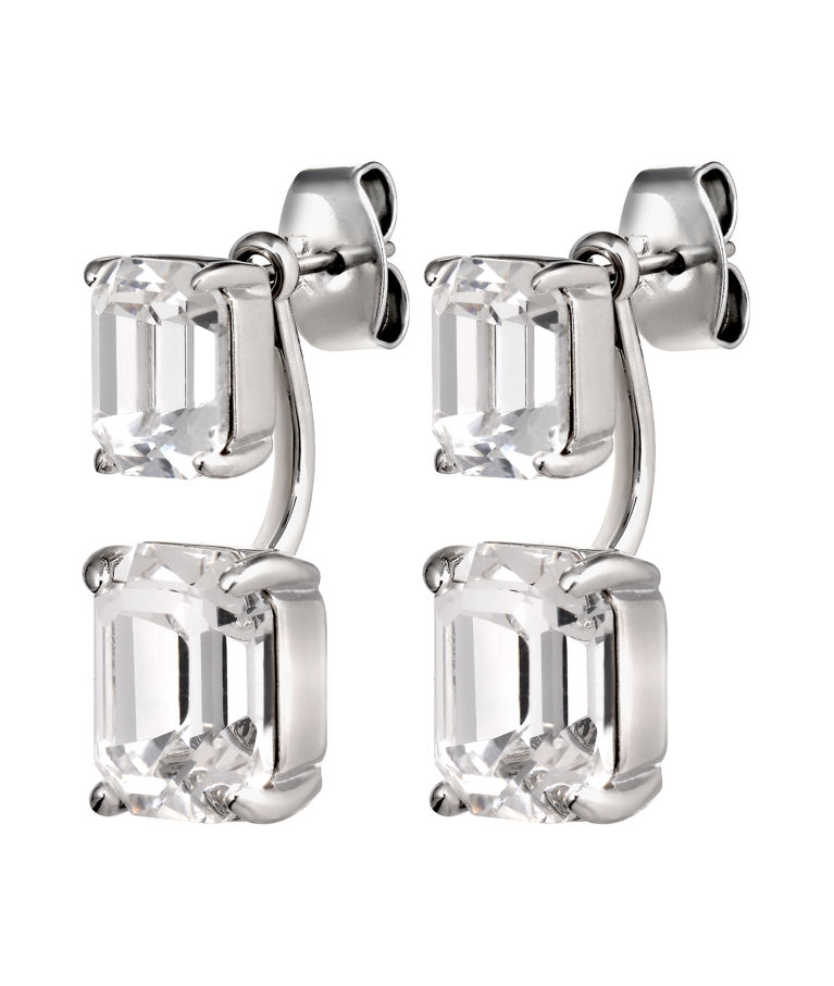 Mässingörhänge Teti Crystal