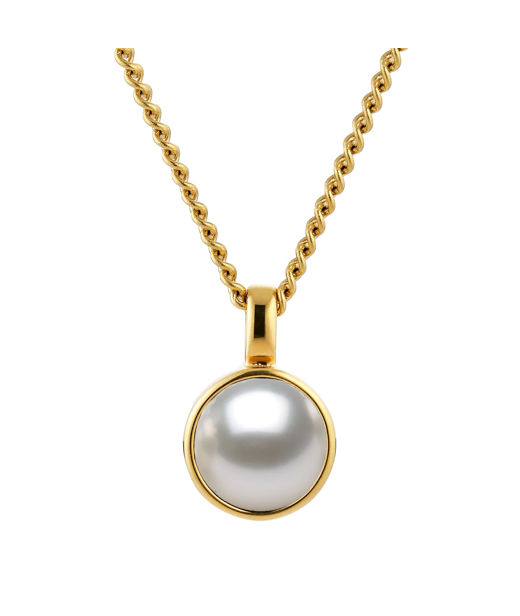 Mässinghalsband Ette White Pearl gold