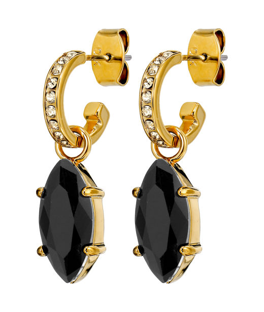 Mässingsörhänge Junipe Black Golden Gold