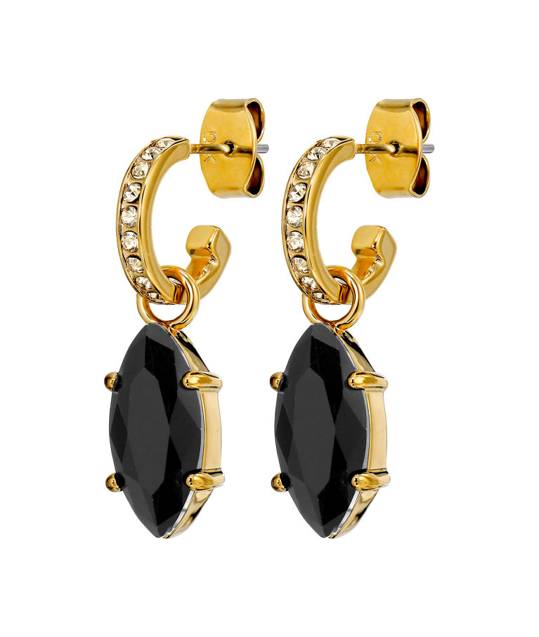 Mässingsörhänge Junipe Black Golden Gold