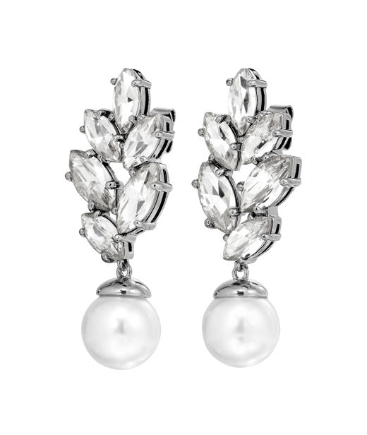Mässingsörhänge Balete Crystal White Pearl
