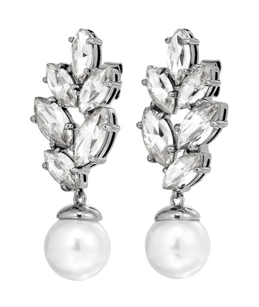 Mässingsörhänge Balete Crystal White Pearl
