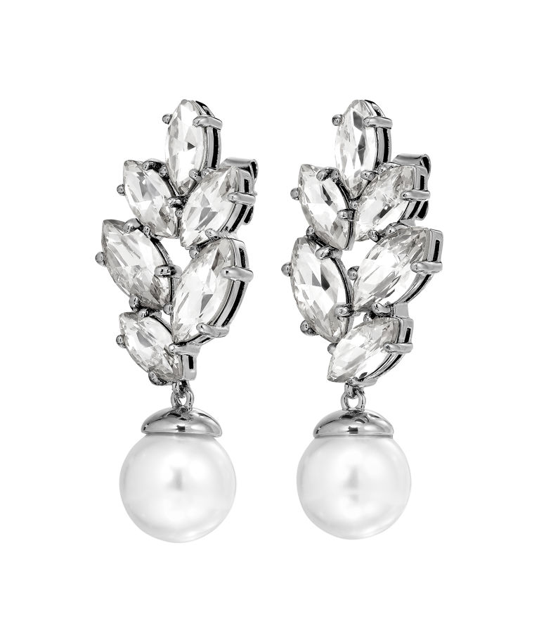 Mässingsörhänge Balete Crystal White Pearl